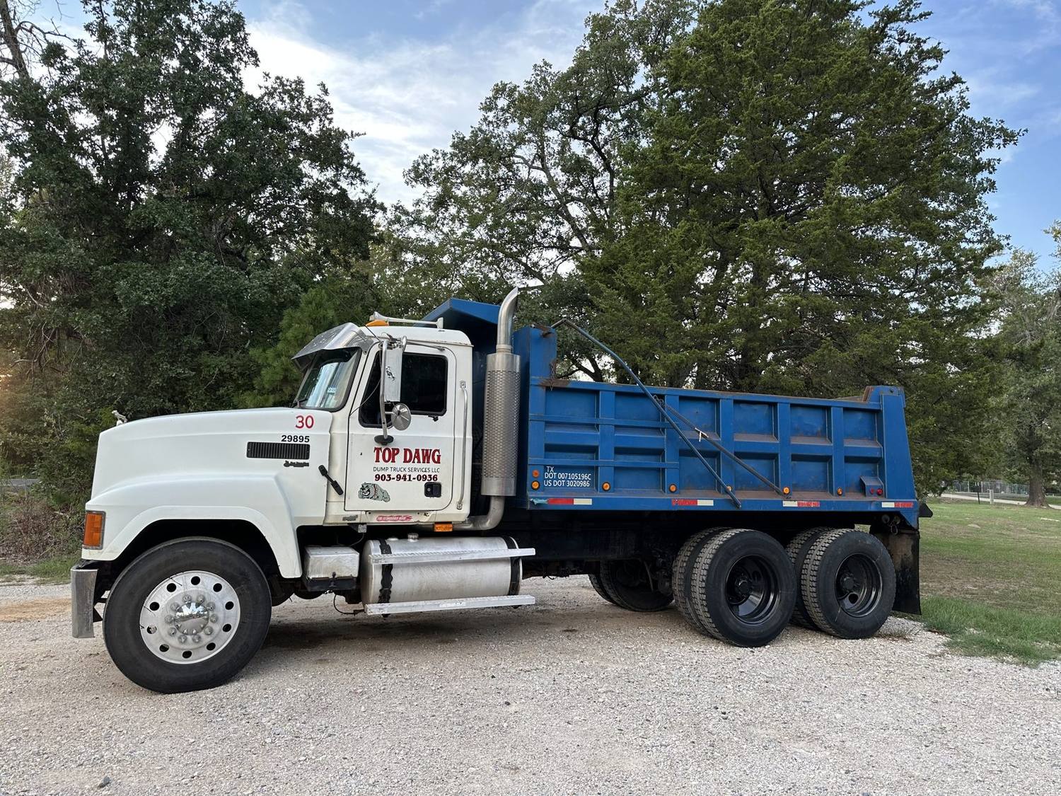White Top Dawg dump truck number 30